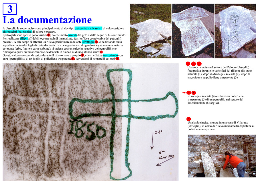 Documentazione e rilievo dei petroglifi di Usseglio