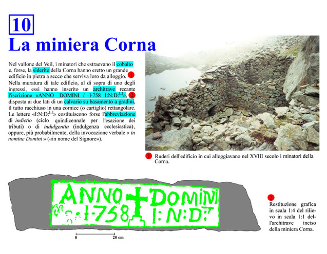 Iscrizione mineraria dei conti Rebuffo di Traves alle Casere di Punta Corna