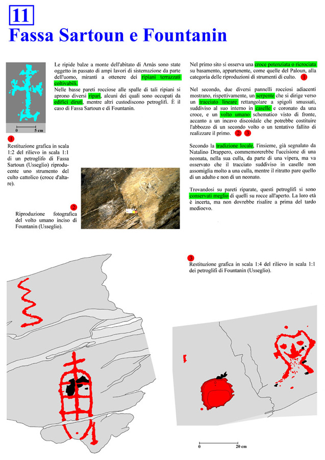 Ripari sotto roccia con petroglifi nel vallone di Arns